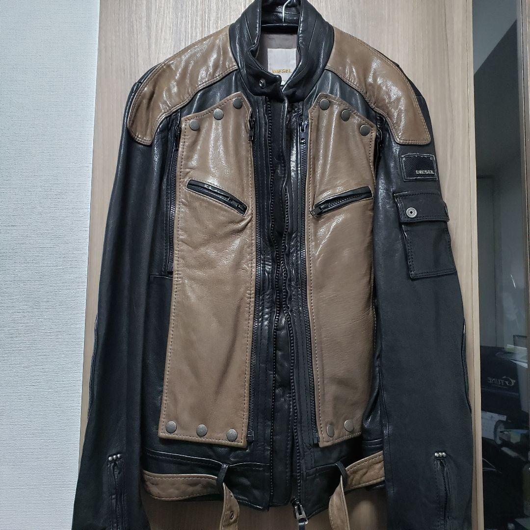 DIESEL ディーゼル レザーライダースジャケット 2way Mサイズ