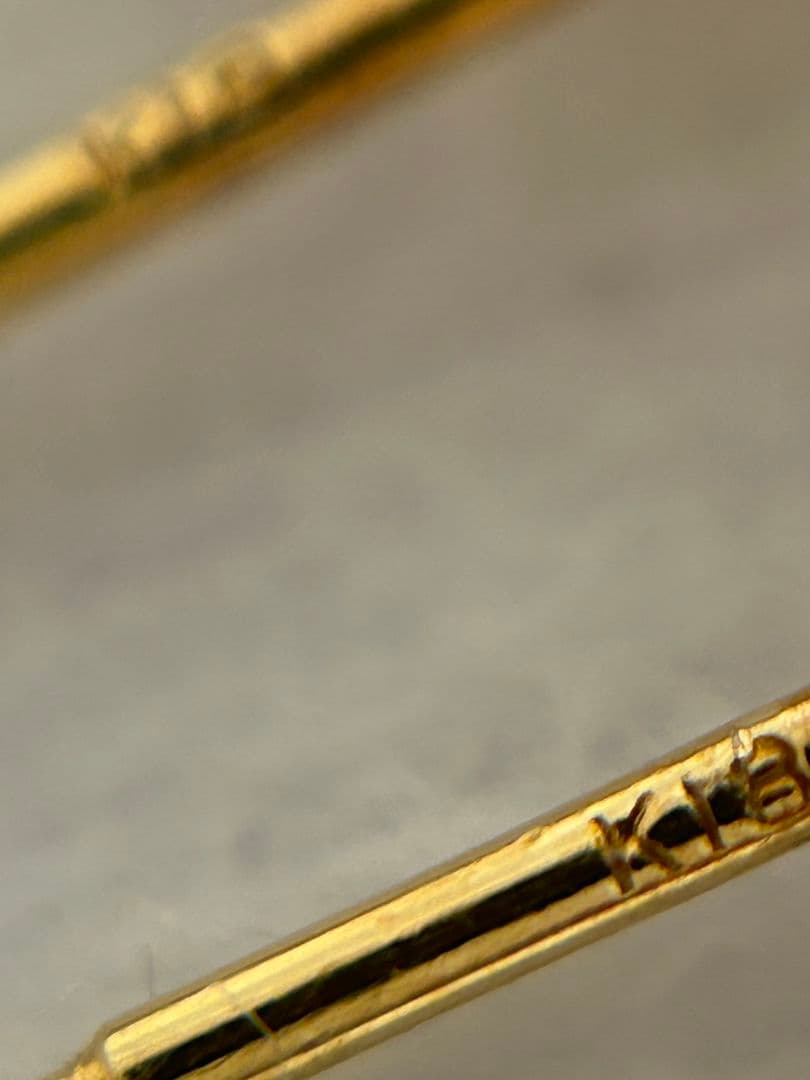 K18　ピアス　金装飾枠　天然オパール　　 レアデザイン　年代物