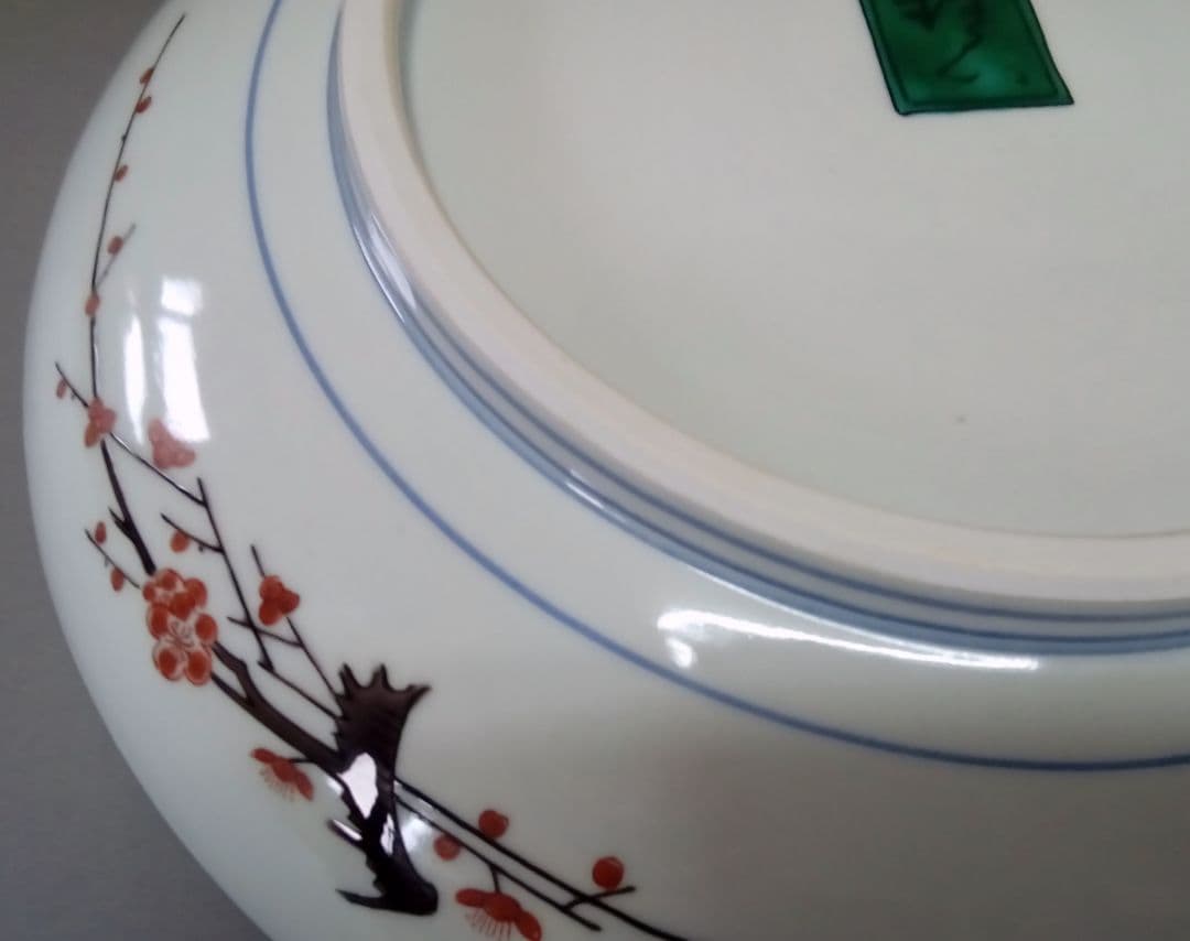 九谷焼　飾皿「色絵竹花鳥図」小多 慧 作