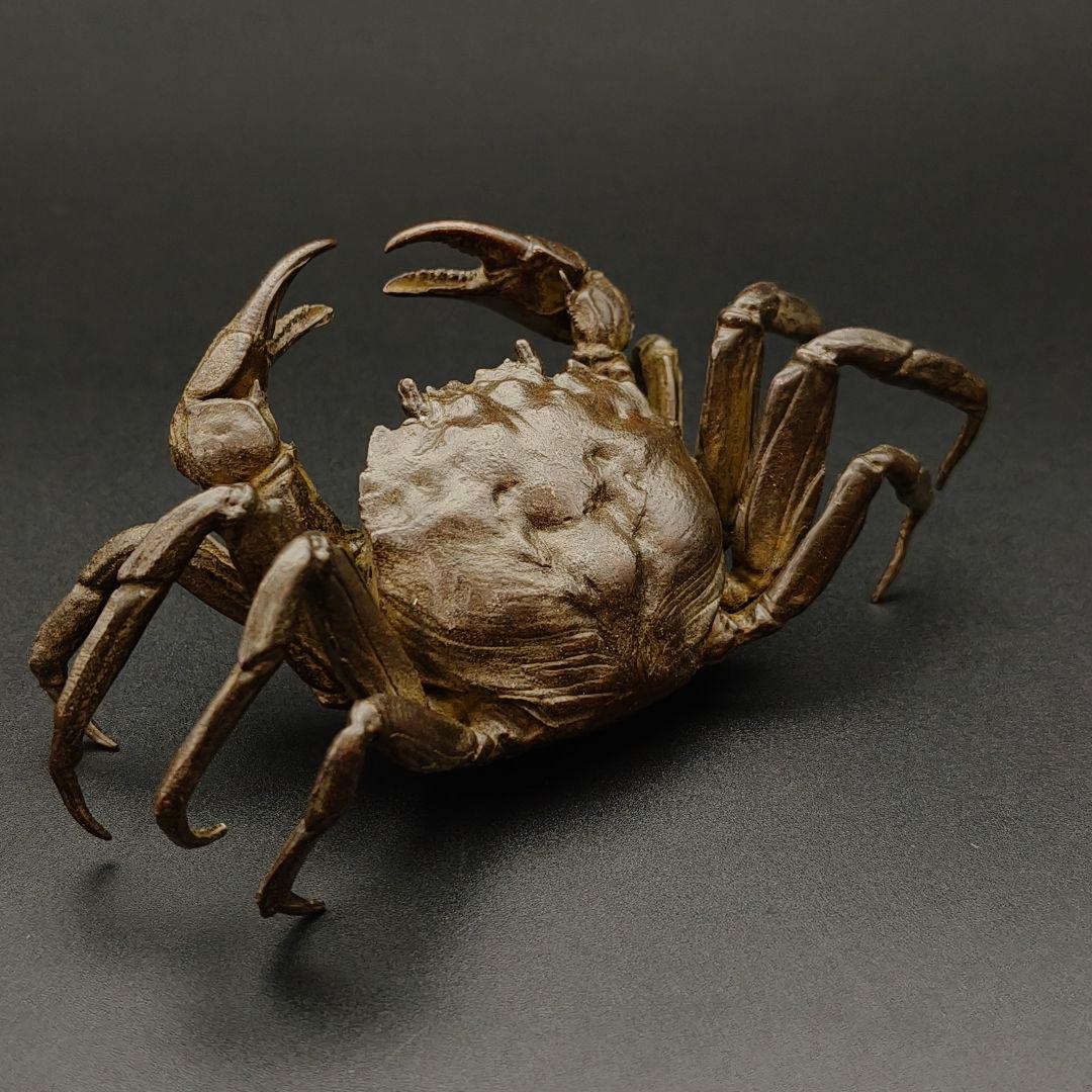 年末セール　銅製置物　蟹　カニ　茶道具　雨宮宗作　刻印あり　金工品　美術品