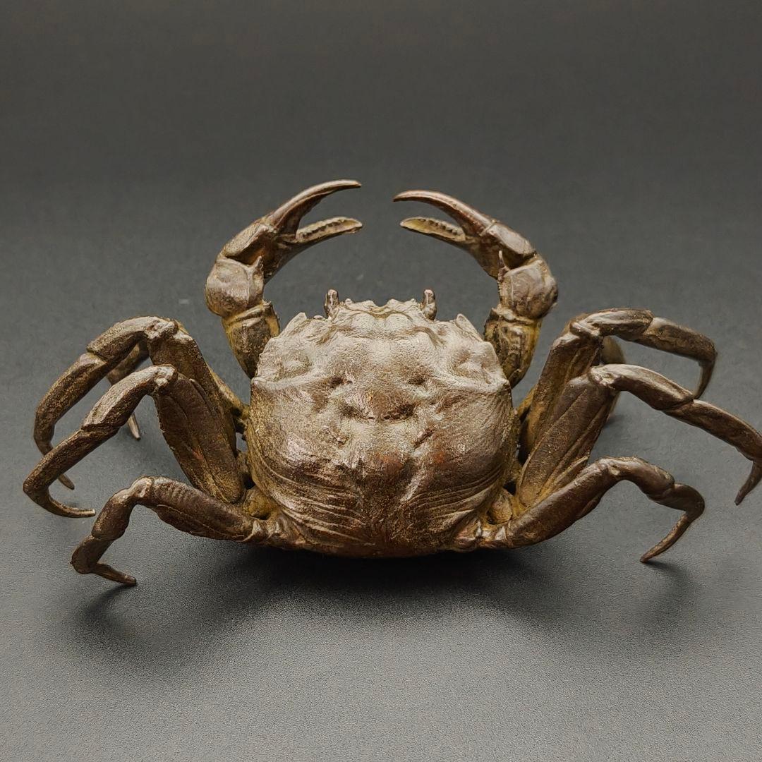 年末セール　銅製置物　蟹　カニ　茶道具　雨宮宗作　刻印あり　金工品　美術品