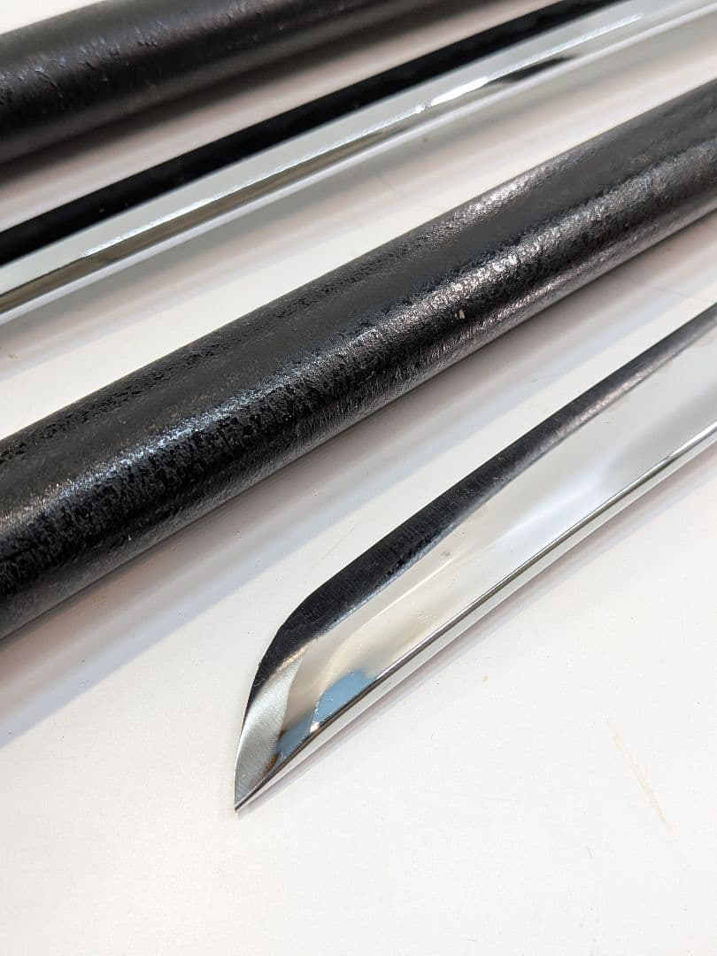 P930 ​【迫力】模造刀 居合刀 大小2本セット 黒石目 樋入り コスプレ