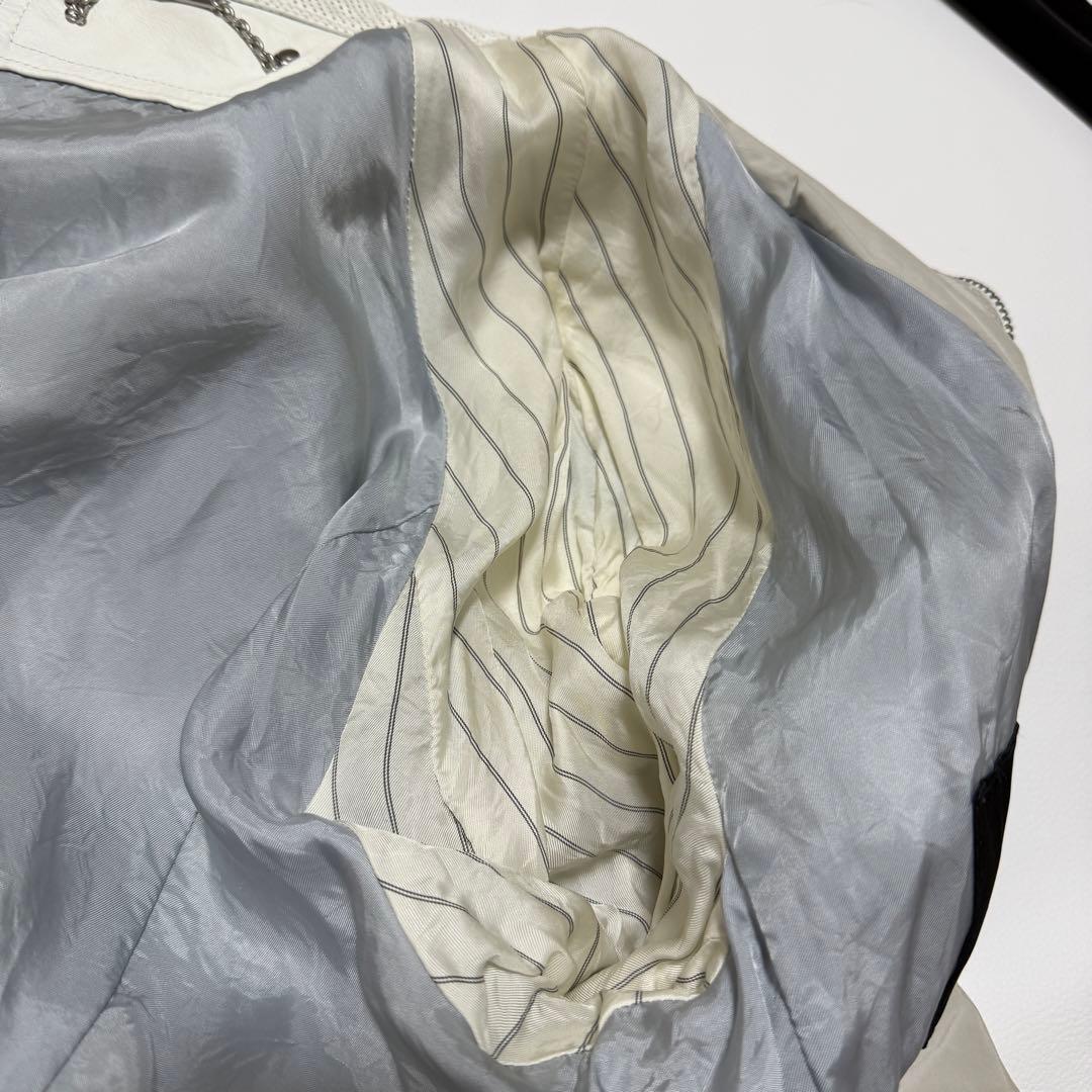 ✨高級 ラムレザー✨ ジョセフオム シングルライダース ホワイト ドッキング