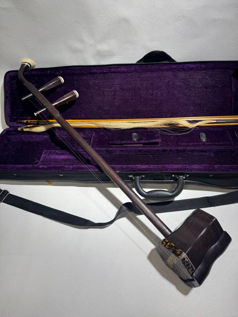 古月琴坊 紅木 二胡 ニシキヘビ皮 ER-400 セミハードケース付