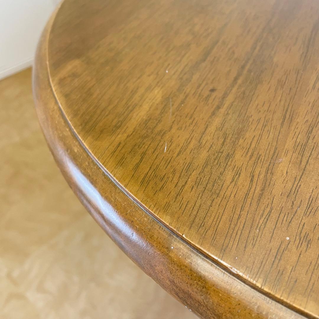 アンティーク調 丸テーブル サイドテーブル カフェテーブル 台 猫脚 木製