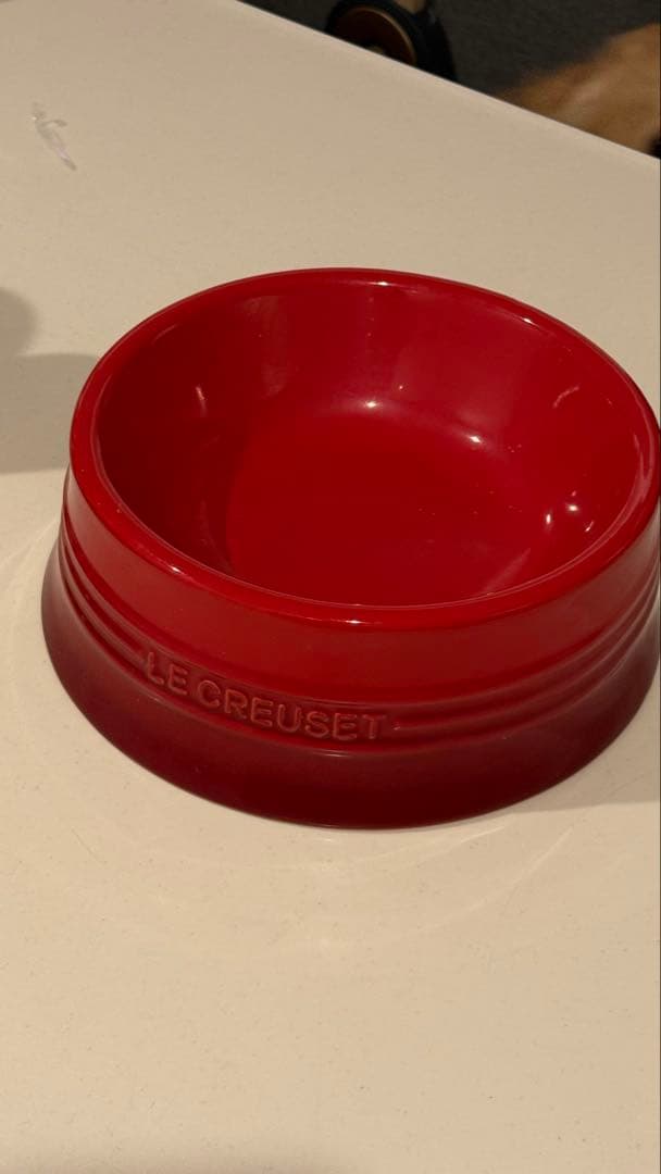 【美品】ル・クルーゼ　ペットボウル (L) レッド
