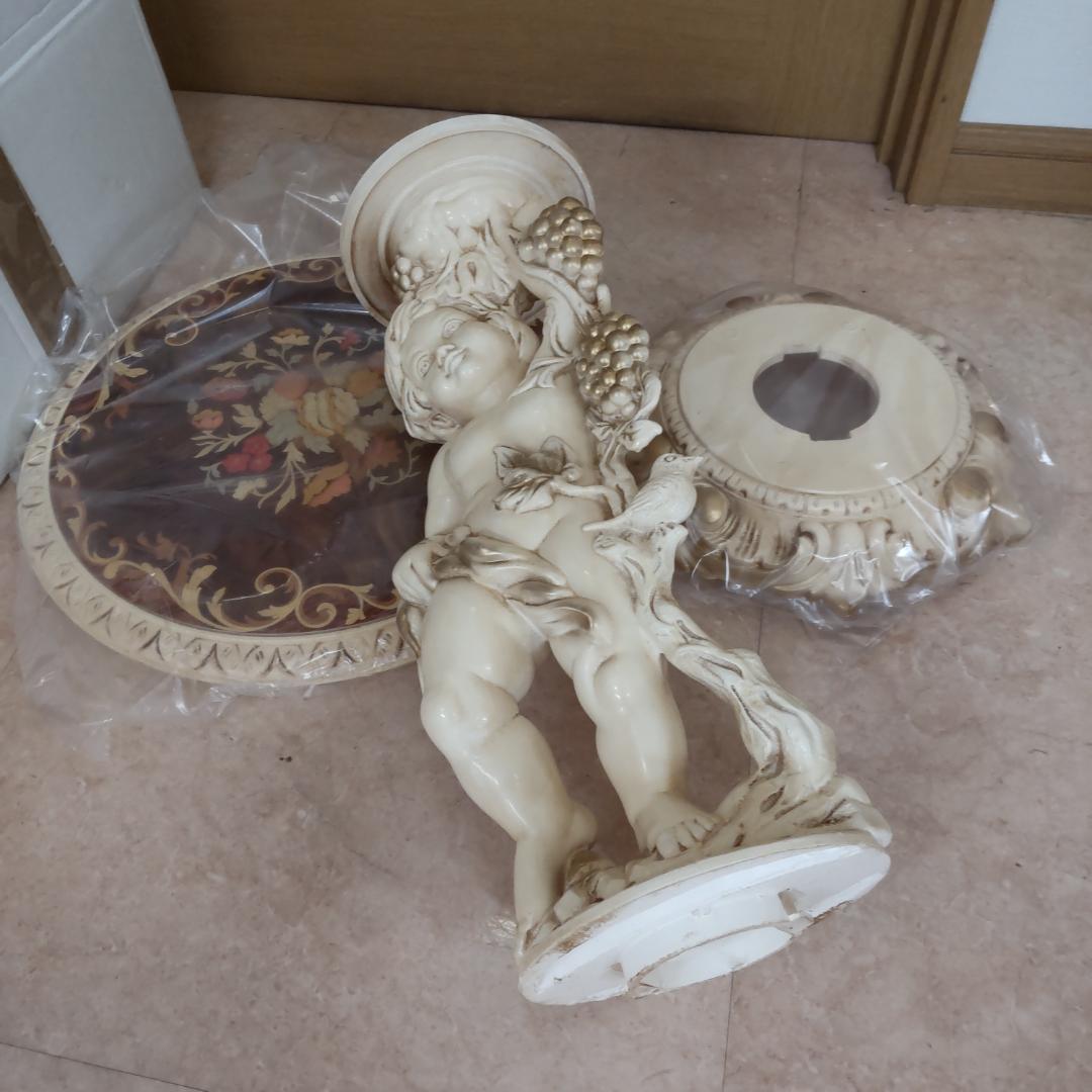 西洋アンティーク風　イタリア　サイドテーブル　組み立てテーブル　うさぎ付箋で保管