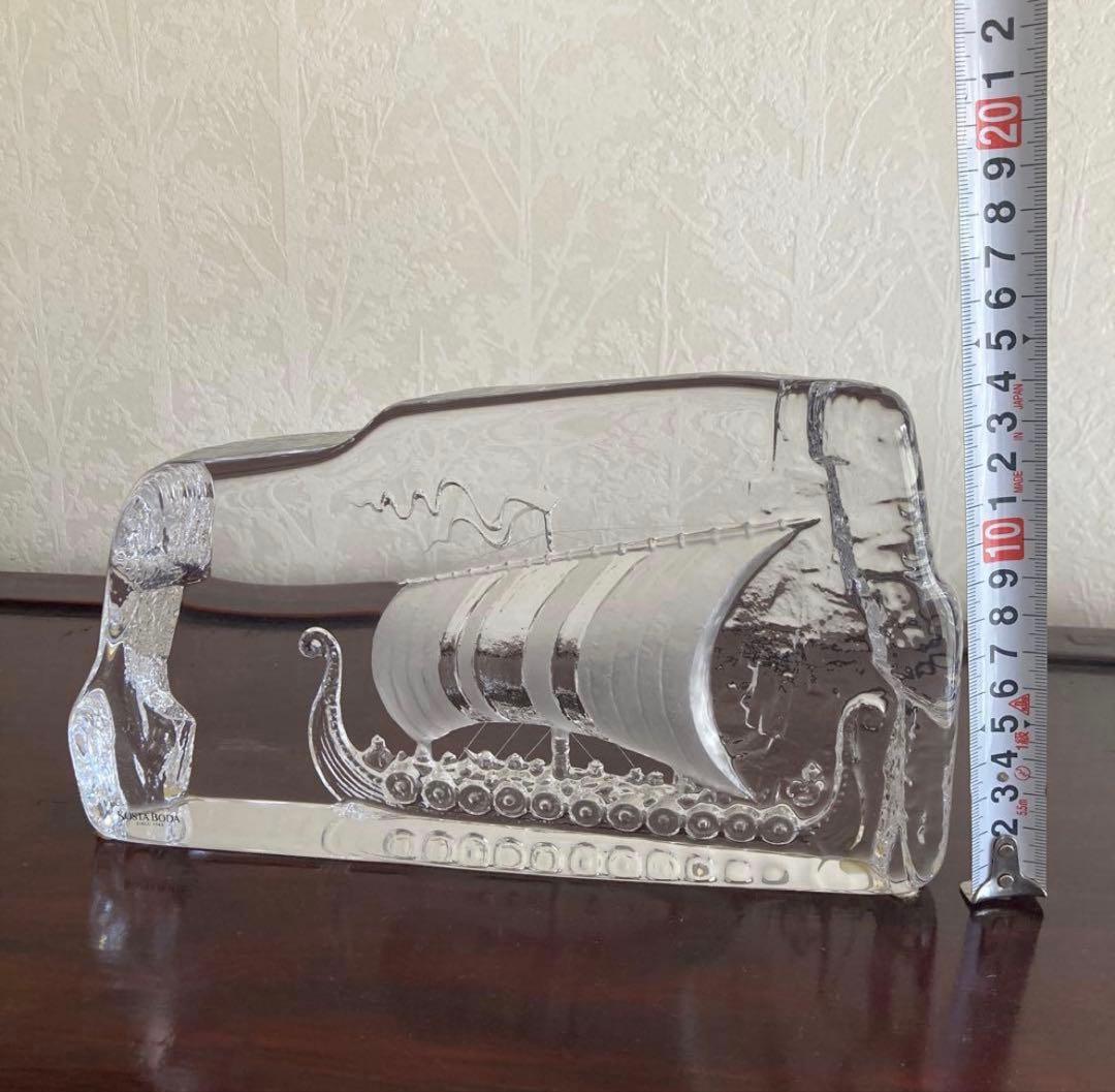 北欧 KOSTA BODA コスタボダ クリスタルガラス 船の彫刻