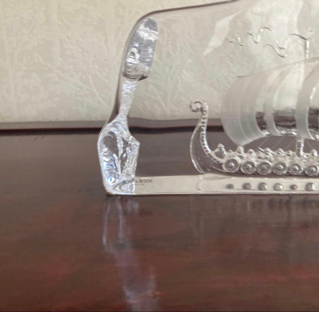 北欧 KOSTA BODA コスタボダ クリスタルガラス 船の彫刻