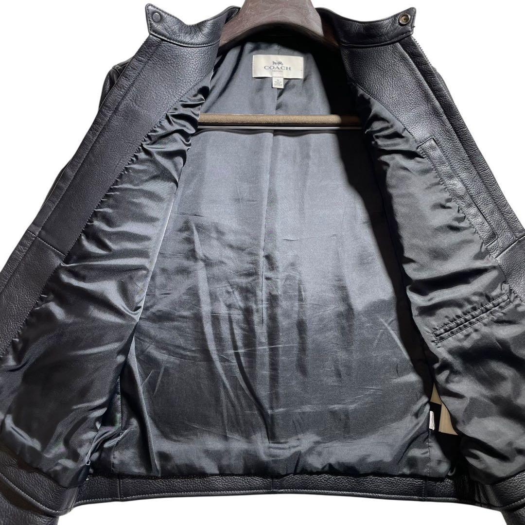 COACH シングルライダースジャケット　レザージャケット　ブラック　レザー