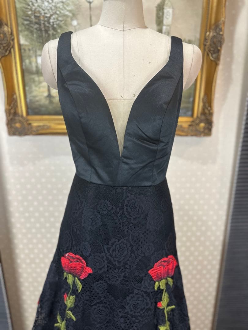 高級薔薇刺繍✨Aラインロングドレスス誕生日二次会パティーキャバ嬢ナイトクラブ