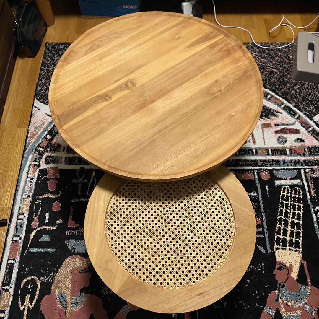 ノーウェアライクホーム KUURO ネストテーブル チーク材 ウッド テーブル