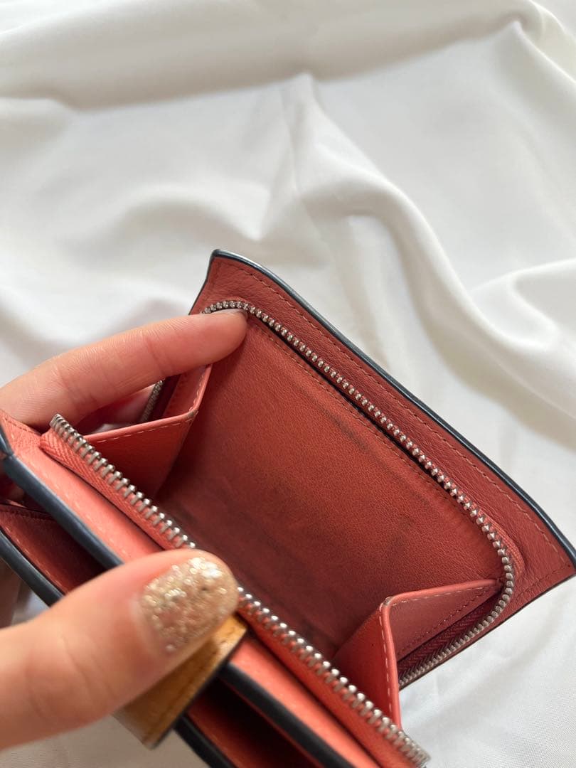 LOEWE 二つ折り財布 ベージュ/オレンジ 正規品