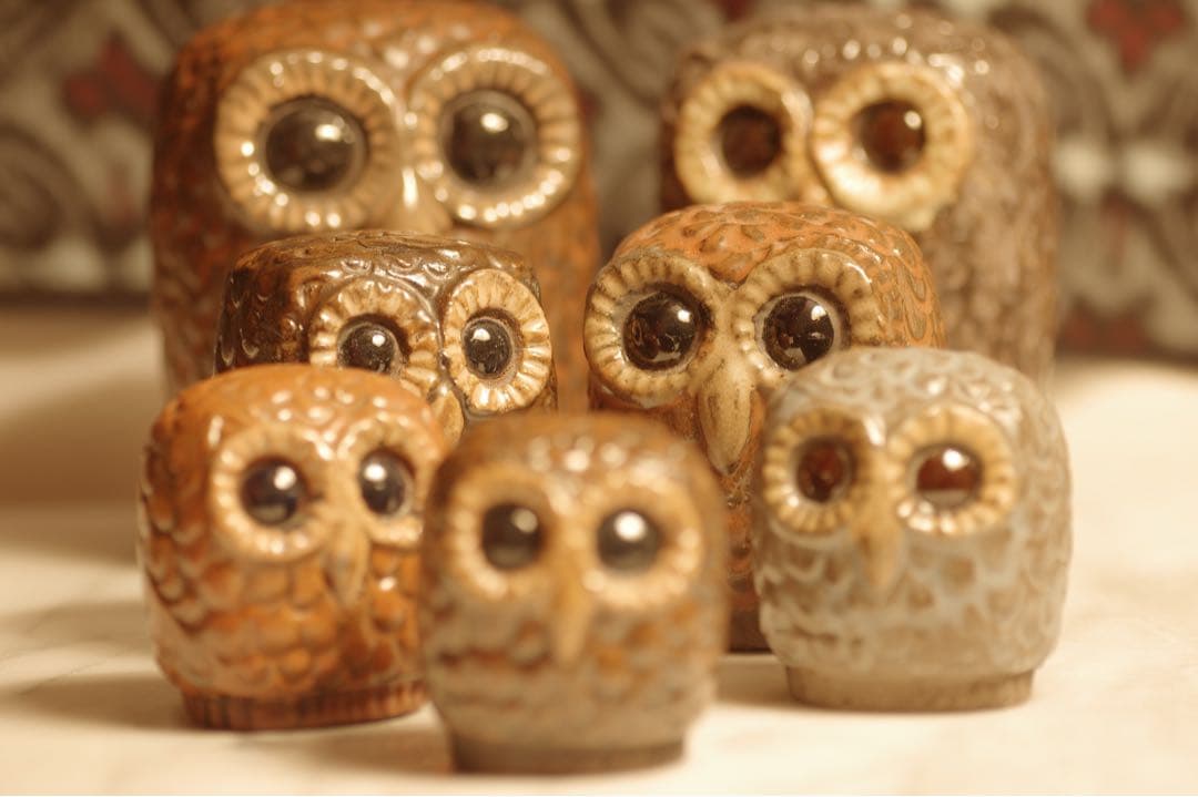 幸せを呼ぶ　ふくろう Lars Bergsten ラース・バーグステン 梟　6羽