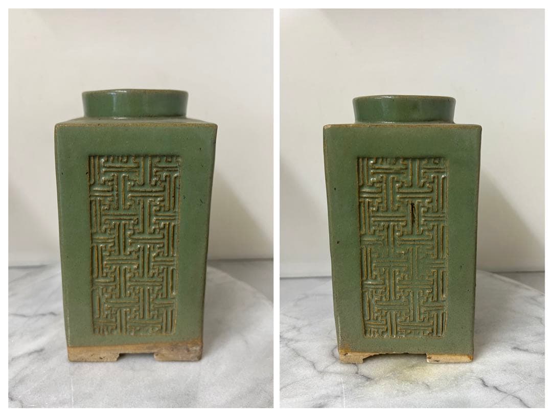 中国古美術　宋時代　緑釉壺　物入れ 倉庫整理品　W77-0