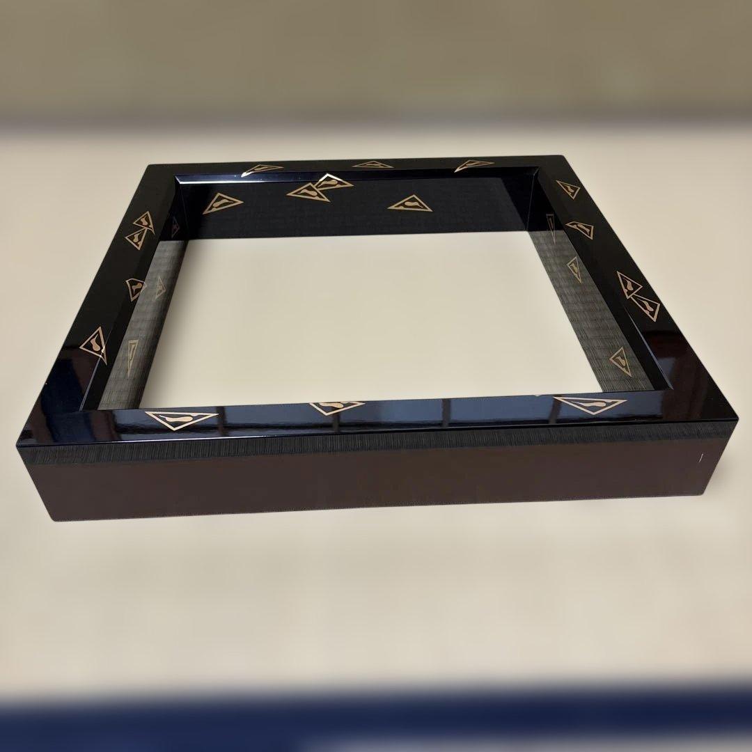 【茶道具】田中表阿弥造　鱗鶴蒔絵　炉縁（共箱）