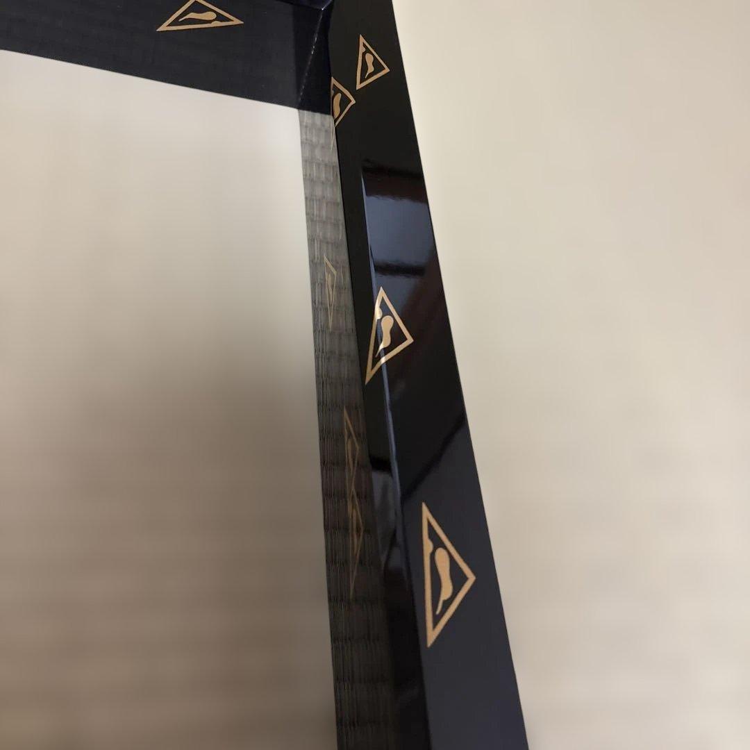 【茶道具】田中表阿弥造　鱗鶴蒔絵　炉縁（共箱）