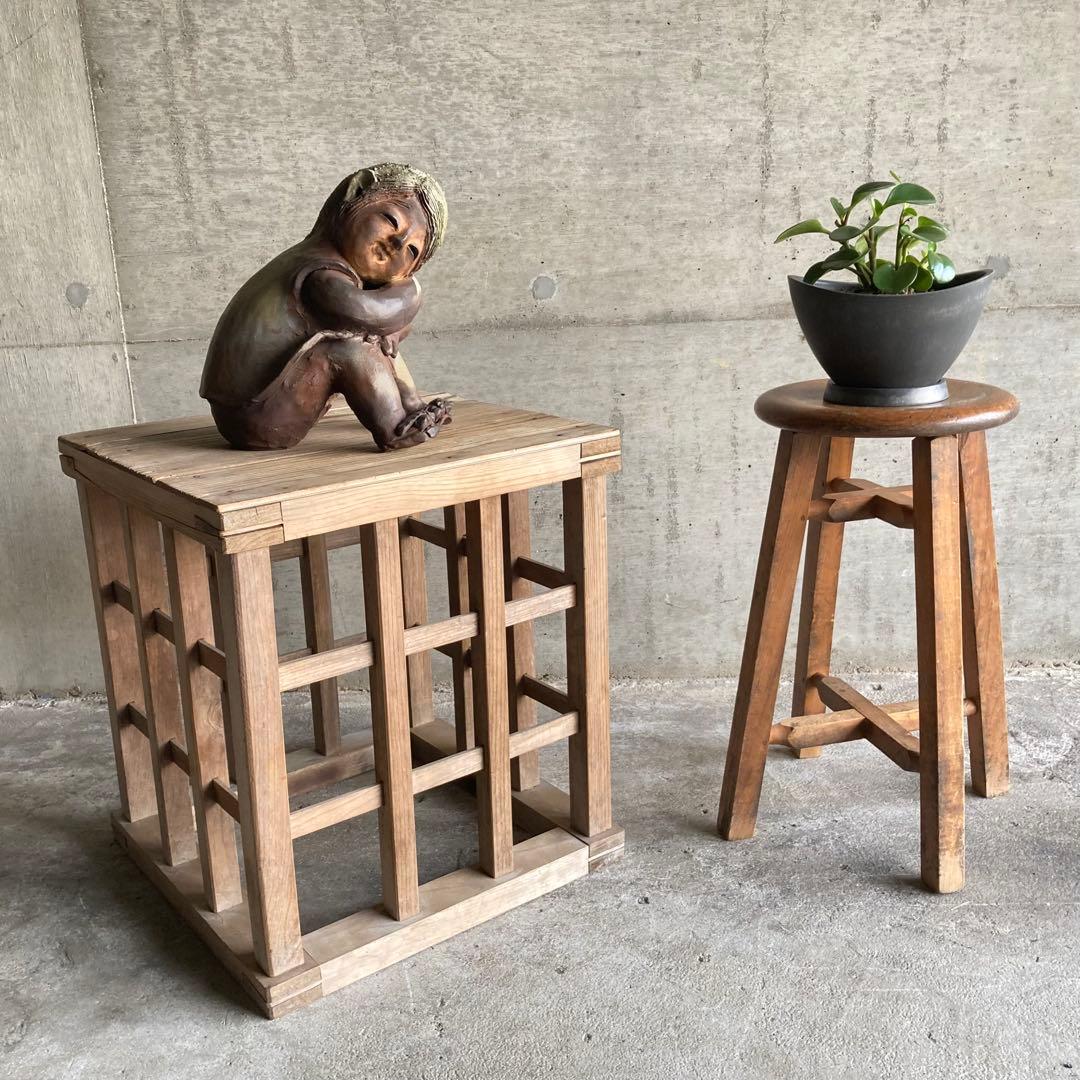 わらべ 童子 子供 像 陶器 彫刻 置物 工芸品 陶芸 和風 オブジェ レトロ