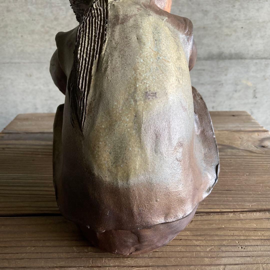 わらべ 童子 子供 像 陶器 陶芸 彫刻 置物 工芸品 和風 オブジェ レトロ