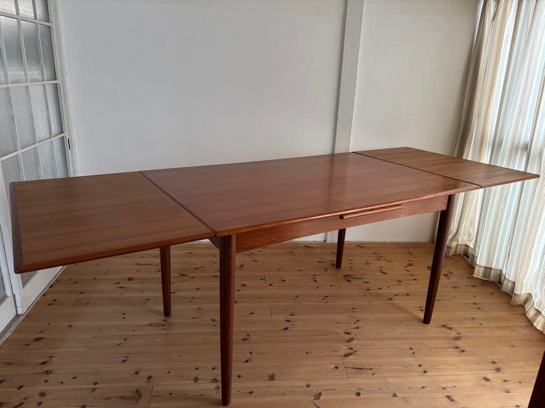 北欧ヴィンテージ　デンマーク　チーク　ドローリーフテーブル