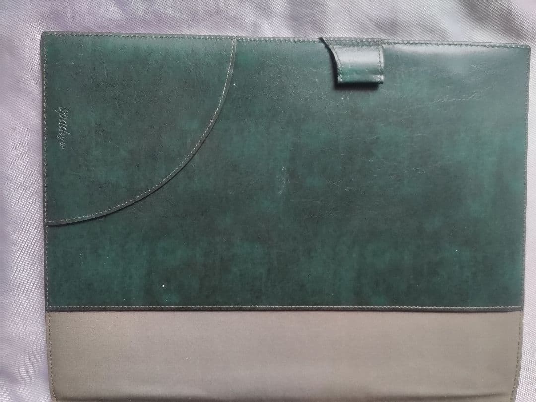 美品レイメイ藤井 Spad◆極美パティーヌ調 本革A4レポートパッドカバー 濃緑