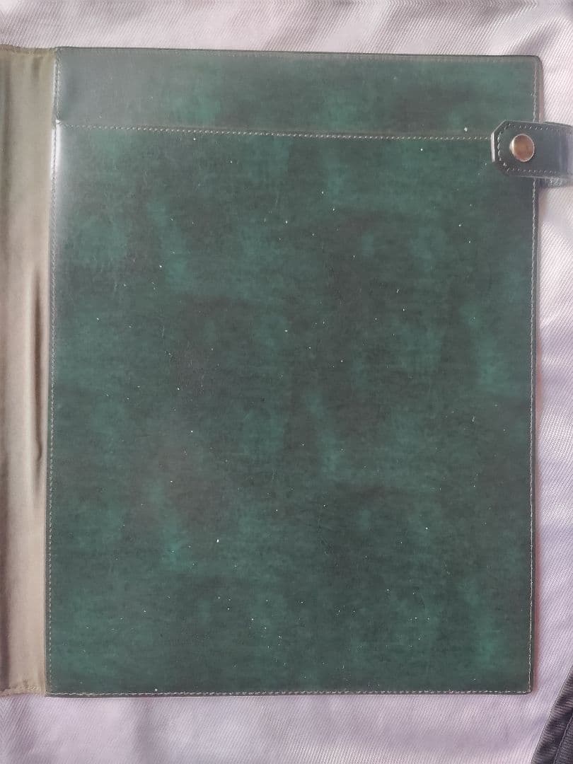 美品レイメイ藤井 Spad◆極美パティーヌ調 本革A4レポートパッドカバー 濃緑