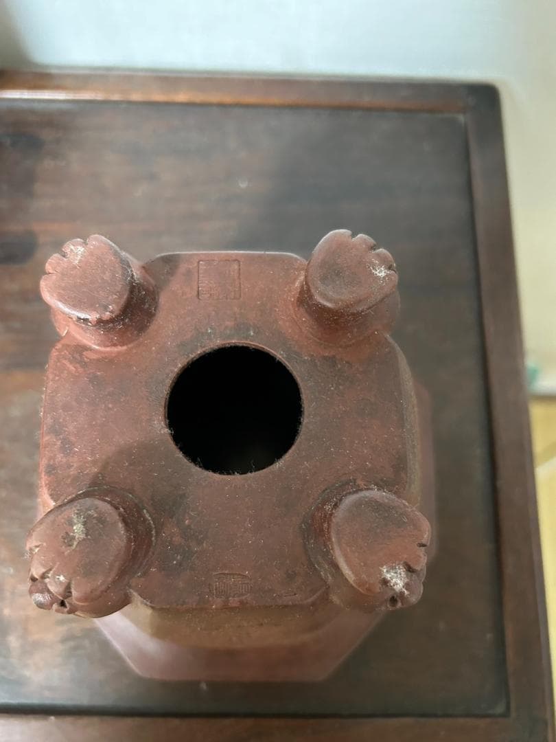 紫砂の鉢 盆栽鉢外縁釘彫鉢◇中国宜興◇