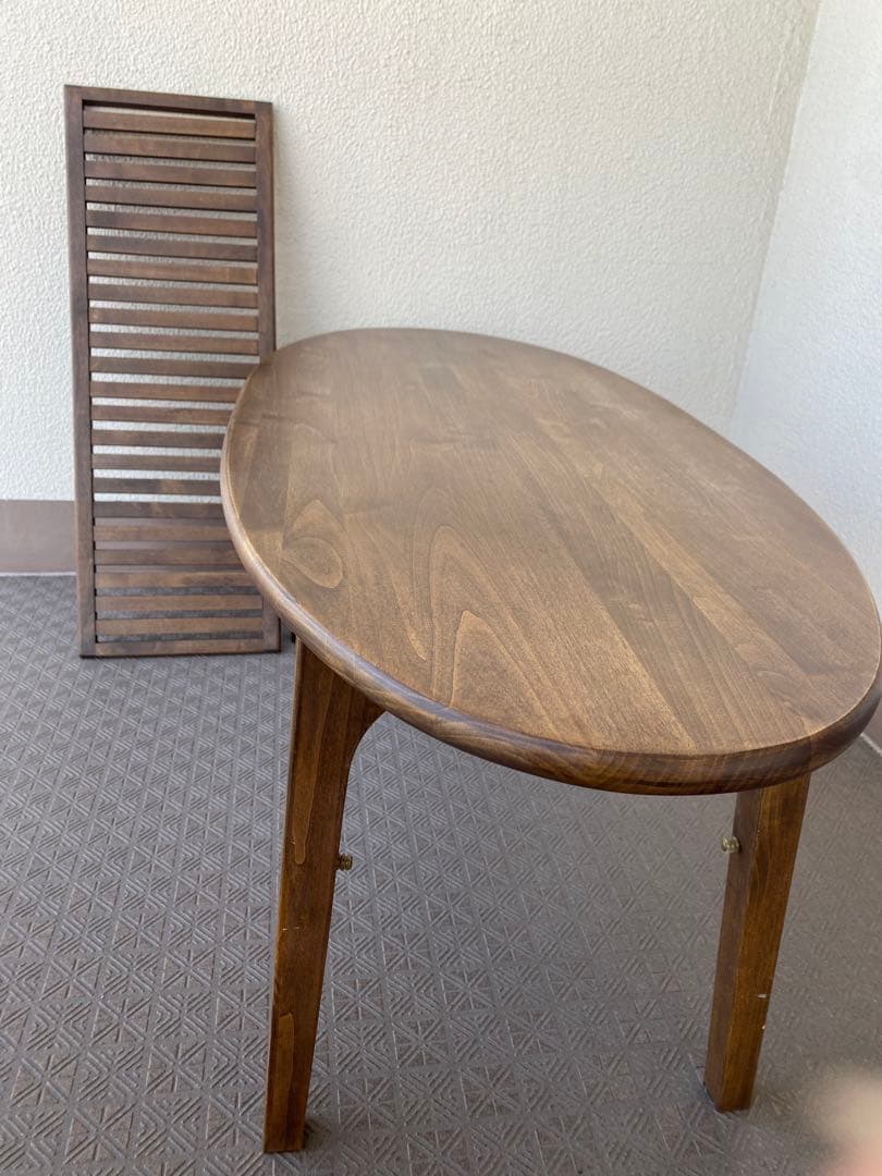 カフェ風 ローテーブル 北欧スタイル 楕円形 オーバル 中棚付 センターテーブル