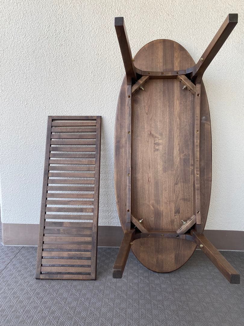 カフェ風 ローテーブル 北欧スタイル 楕円形 オーバル 中棚付 センターテーブル