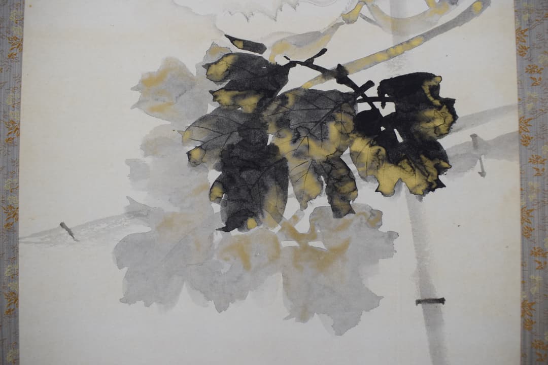 【真作】木村武山/牡丹図/花之図/掛軸☆宝船☆Y-348　JM