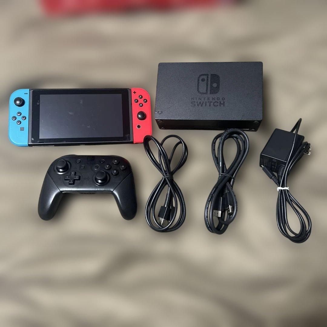 【プロコン付き】Nintendo Switch本体 青 赤 Joy-Con付き