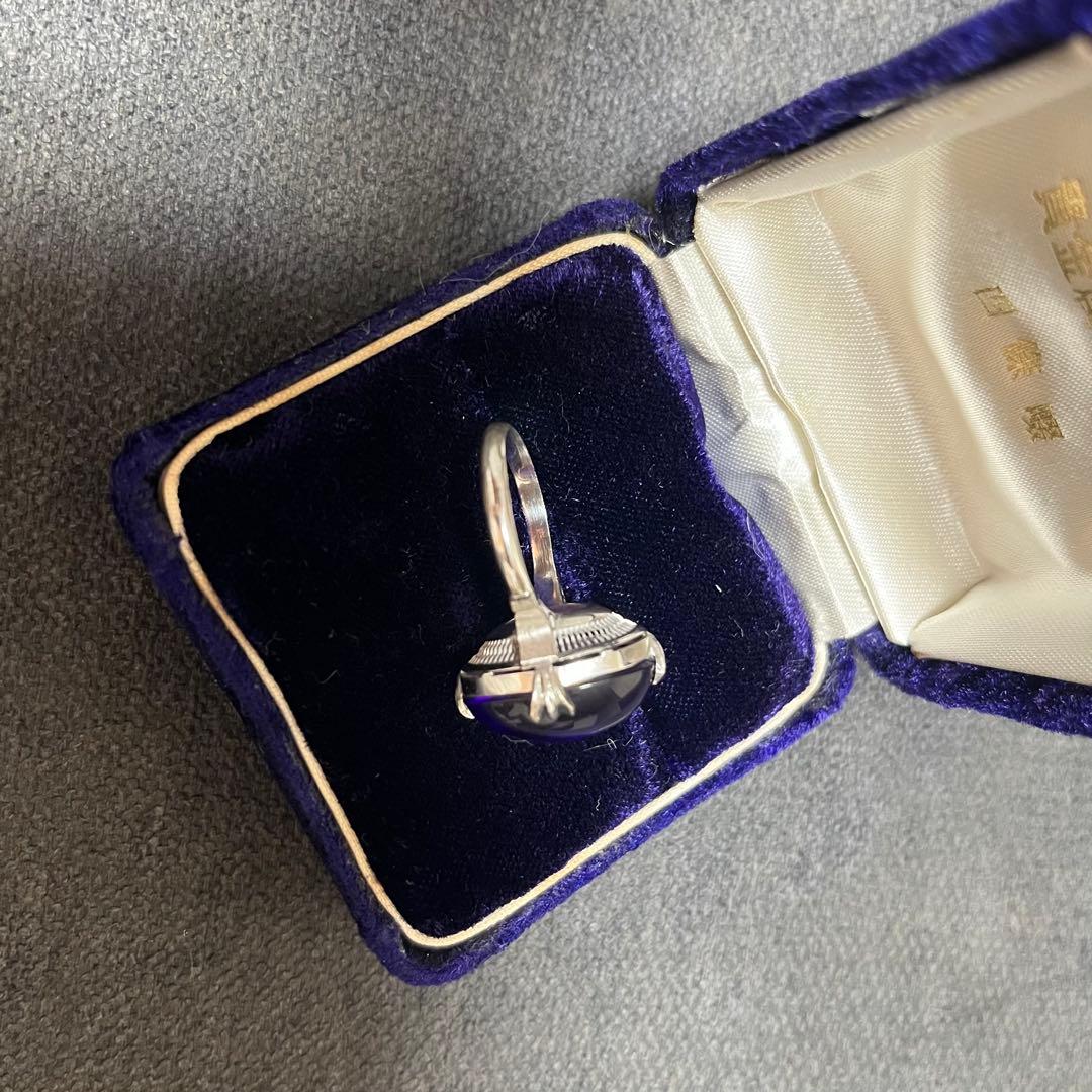 アメジスト　指輪　K14WG（14金、ホワイトゴールド）