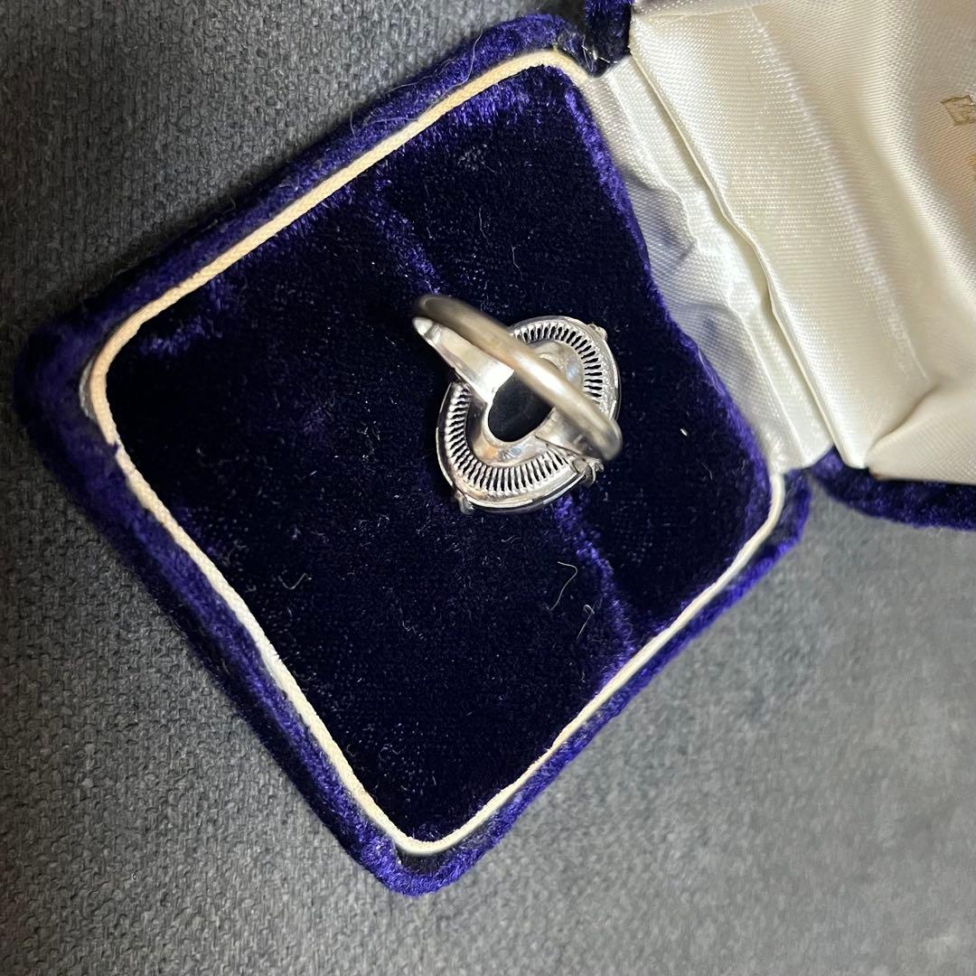 アメジスト　指輪　K14WG（14金、ホワイトゴールド）