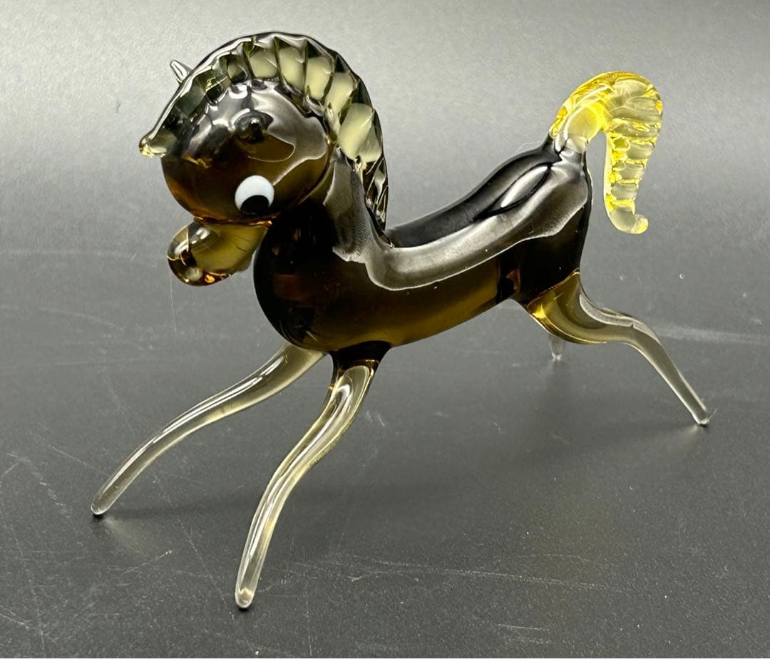 ガラス　チェコスロバキア　フィギュリン　馬　ビンテージ　コレクション　専用箱あり