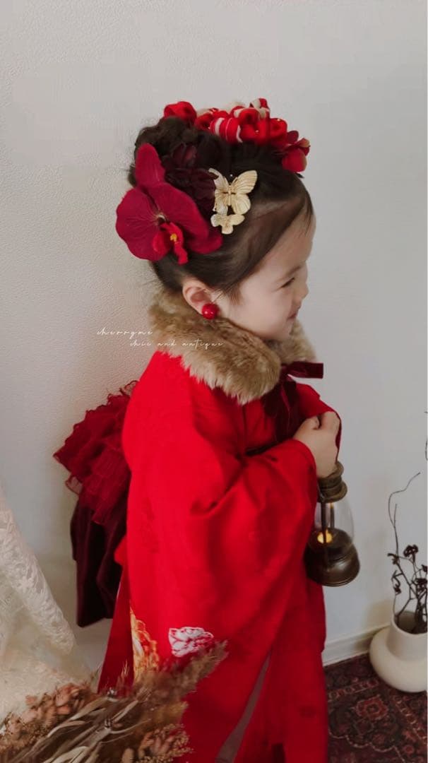 a*4様 七五三　七五三髪飾り　ヘッドドレス　着物髪飾り　リメイク髪飾り　062