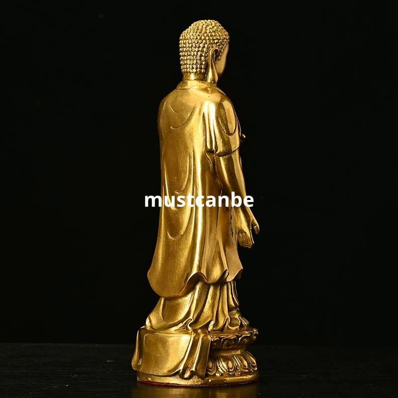 銅製 神像立ち釈迦仏仏像 仏堂に奉安します 鎮宅辟邪 開運風水招財 置物工芸品
