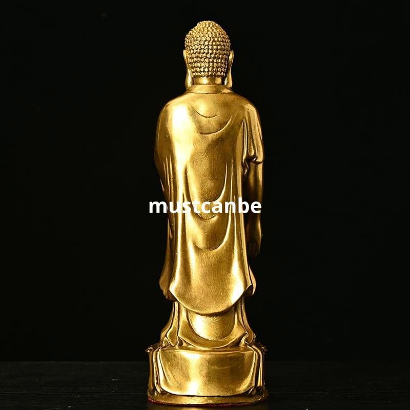 銅製 神像立ち釈迦仏仏像 仏堂に奉安します 鎮宅辟邪 開運風水招財 置物工芸品