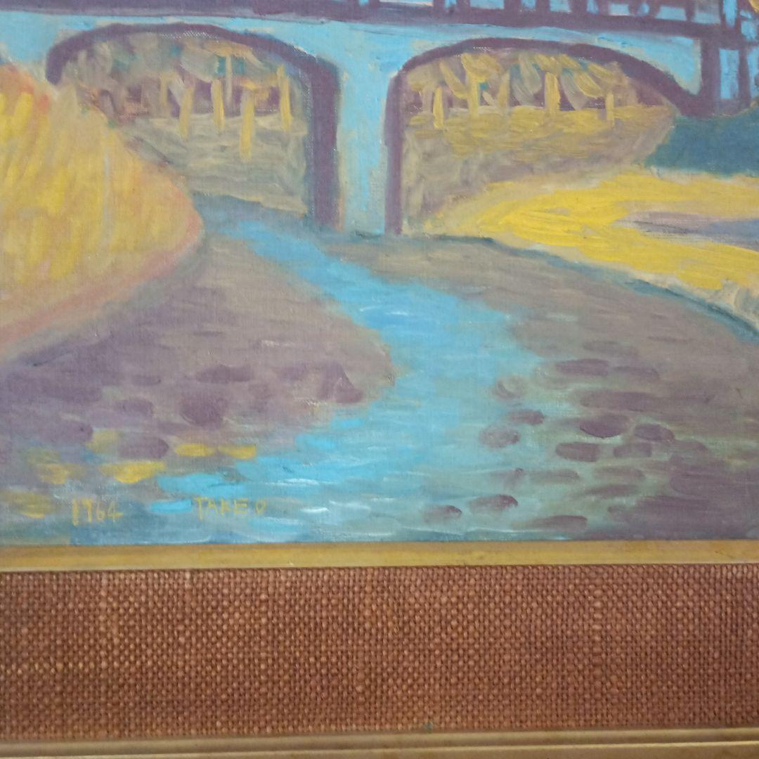 u*c様 4583）油絵P12号「岡崎城」TAKEOのサイン