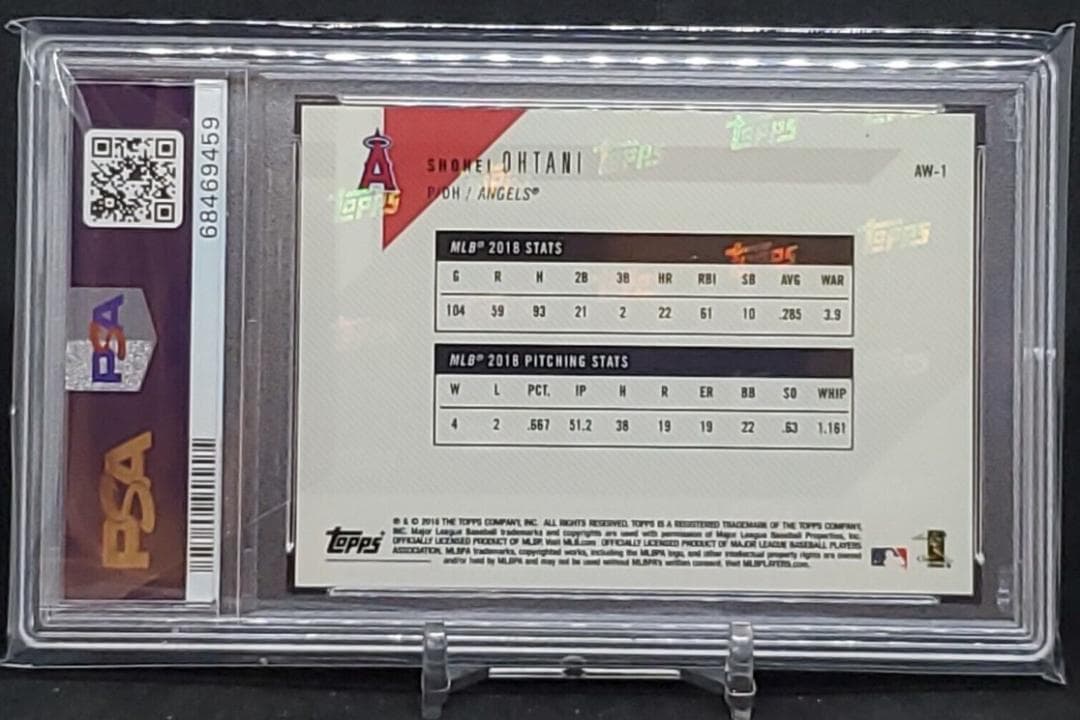 大谷翔平選手 2018年MLBルーキーオブザイヤー受賞記念カード(PSA鑑定済)