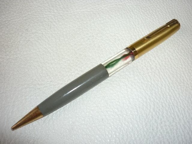 未使用 昭和初期 日本製◆金魚と草の水中花 三種類（えんじ・黒・灰色） ペンシル