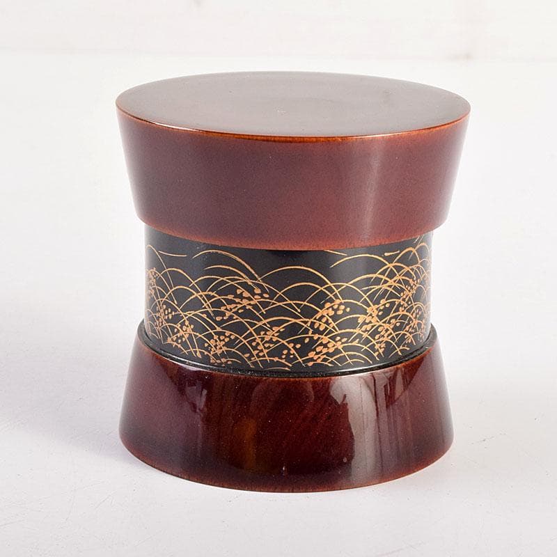 茶道具　中林星山作　秋草鳥蒔絵　茶器　共箱　V　8364