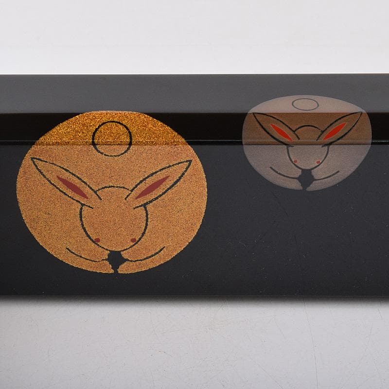 茶道具　輪島塗　蒔絵職人　日野拓也作　玉兎蒔絵　炉縁　共箱　M　R8986B