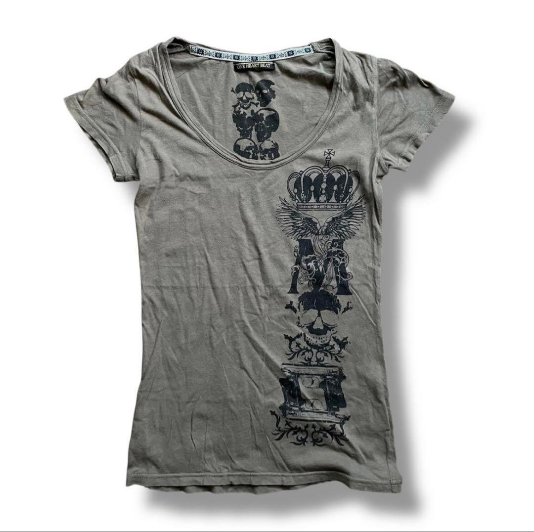 トップス 00s Japanese label back cross skull tee