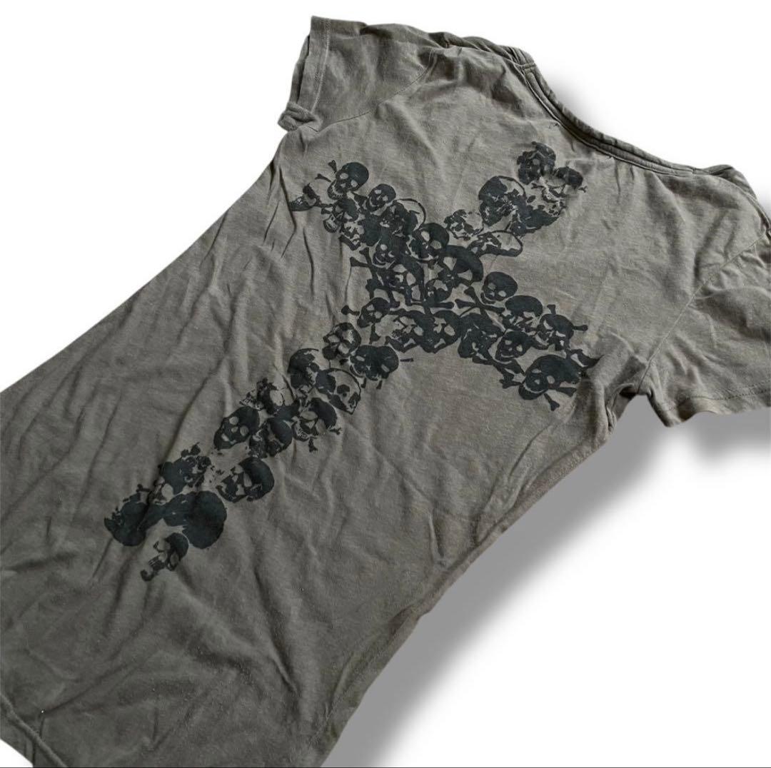 トップス 00s Japanese label back cross skull tee
