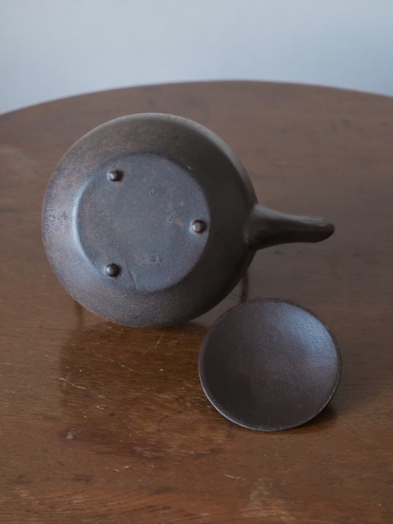 釜師高橋敬典　燗鍋　梅文　銚子　人間国宝　染付替蓋あり　酒道具　鉄瓶　Q2152