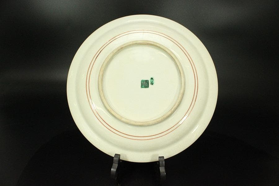 九谷 青手 松鳥紋 盤 φ31㎝ 長右衛門 644