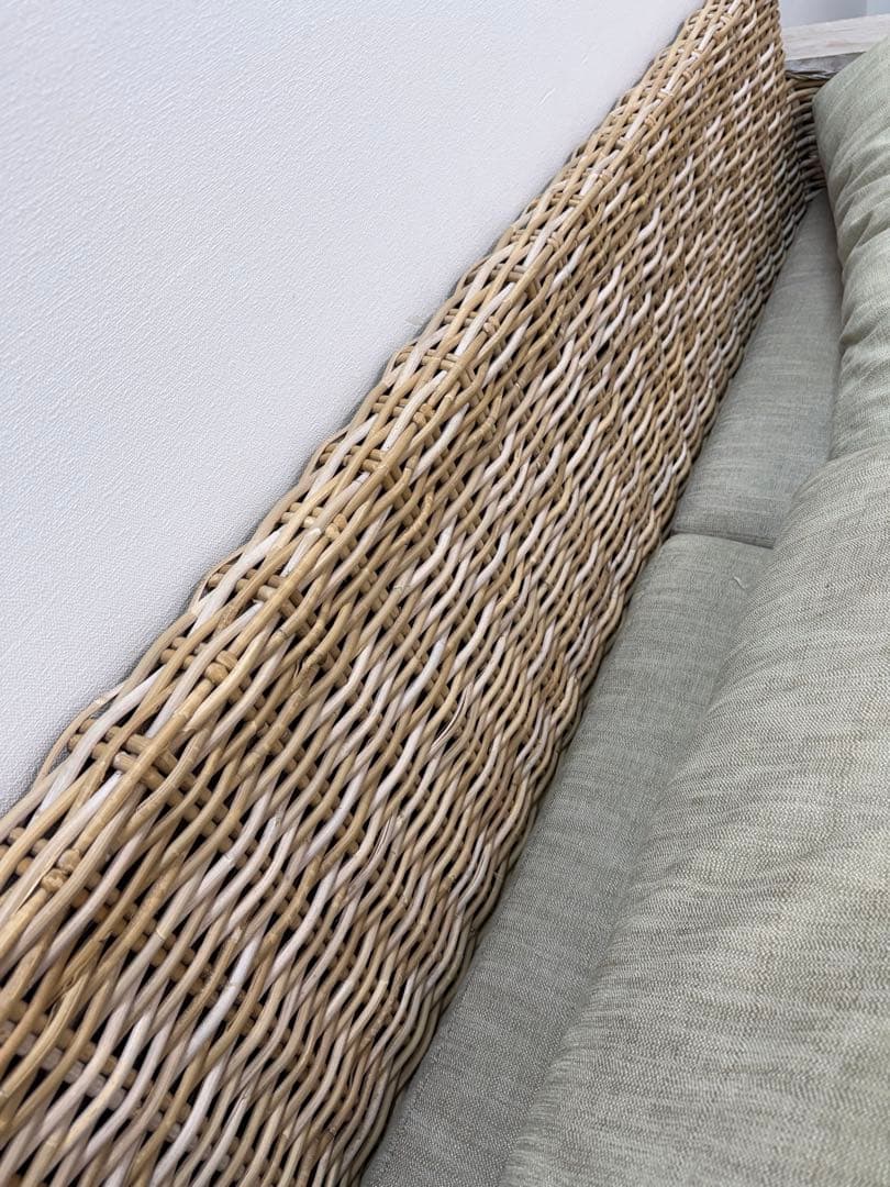 【バリ家具】ディジョンソファ 3人掛け グレーホワイトウォッシュ