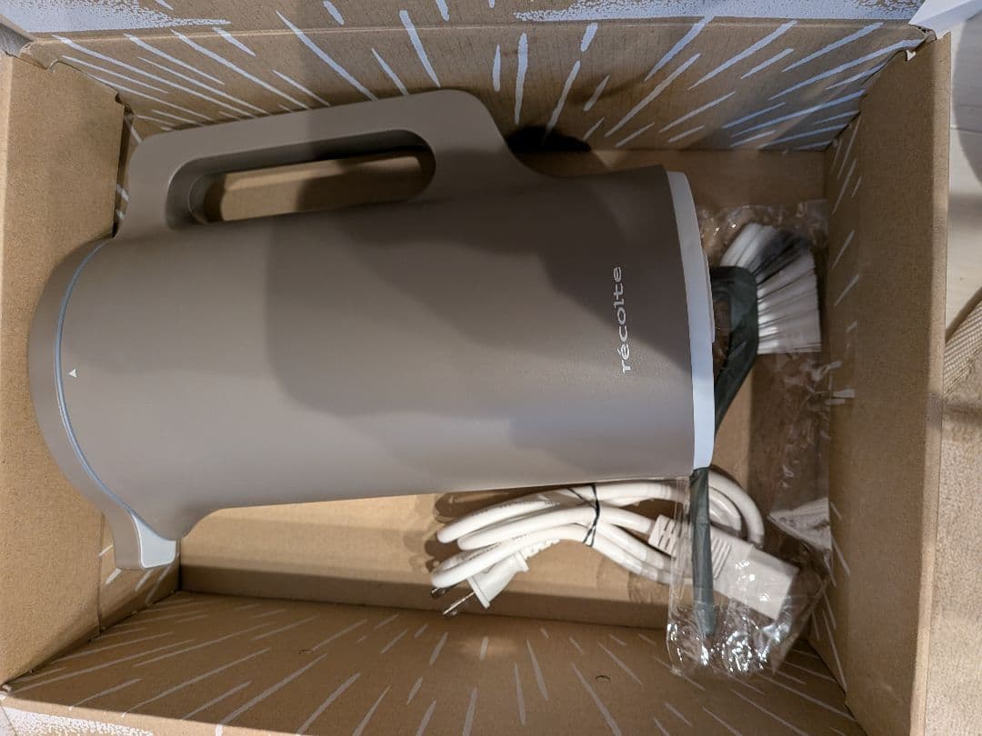 récolte 電気ポット 新色ブラウン レシピ本2冊付き