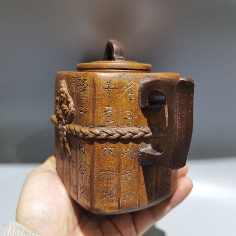 中国茶器 宜興 紫砂壷 四方兵書壺茶壺 煎茶道具 置物