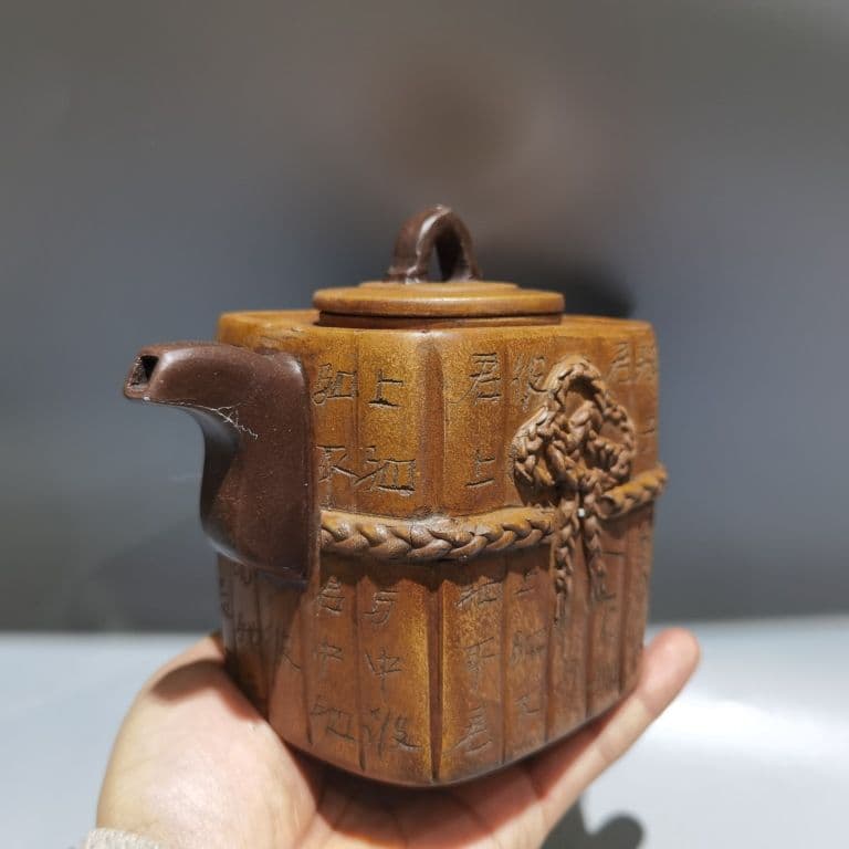 中国茶器 宜興 紫砂壷 四方兵書壺茶壺 煎茶道具 置物